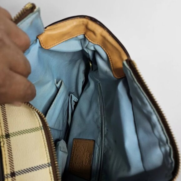 VTG Classic Coach Heritage Tatterall Plaid Bag Tote Blue Stripe #D0868-12561 - Picture 11 of 13